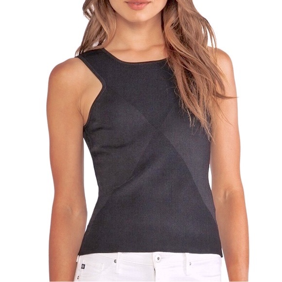 Milly Angled Rib Stretch Shell Top - Picture 1 of 9